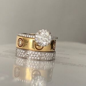 1.18 CTW GIA VS2 DIAMOND - EXCELLENT CUT NATURAL PLATINUM ENGAGEMENT RING - SZ 5